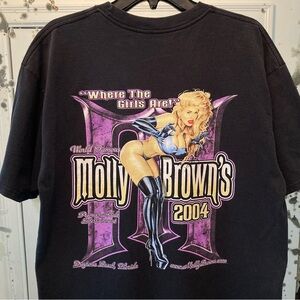 Vintage Y2K Molly Brown’s Strip Club Daytona Beach FL 2004 Biker Tee